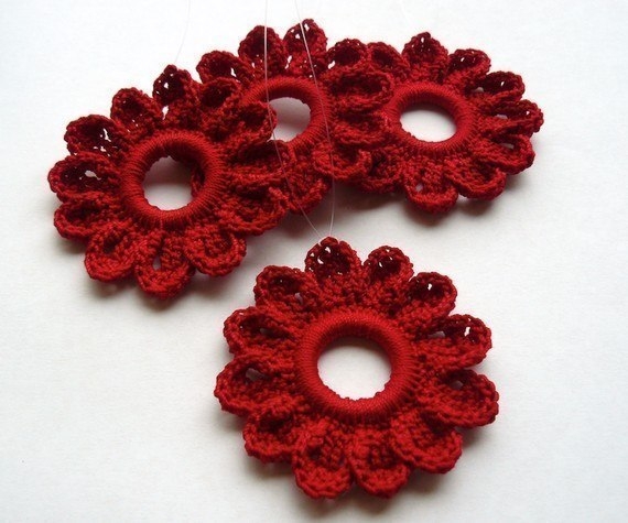 Вязаные цветочки