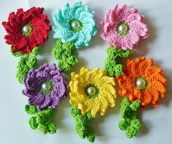 Вязаные цветочки