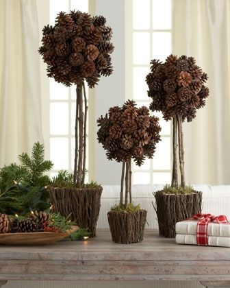 Немного идей для применения шишек в новогоднем декоре