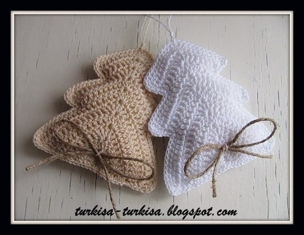 Подвески елочки крючком. Схема