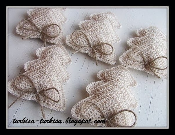 Подвески елочки крючком. Схема