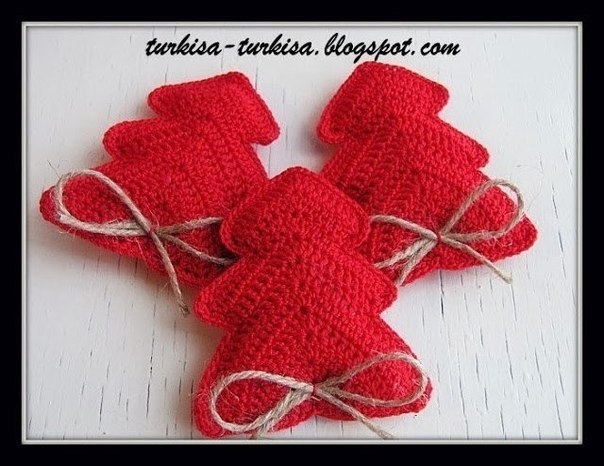 Подвески елочки крючком. Схема