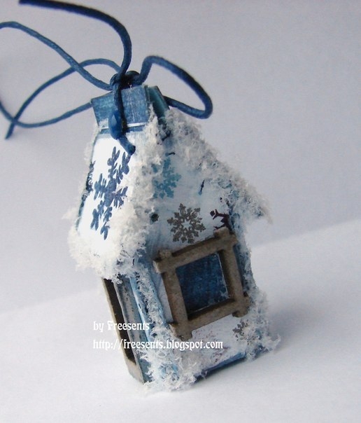 Новогодняя упаковка в виде домика.