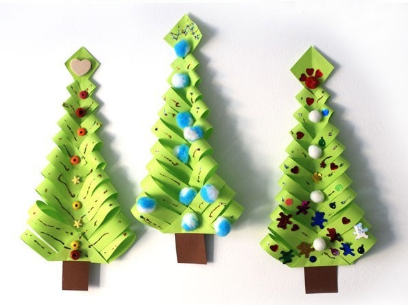 Елочка из бумаги. Мастер-класс.