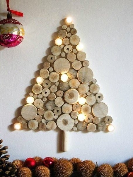 Необычные настенные ёлочки