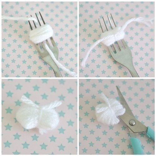 Украшаем окна гирляндами из помпонов