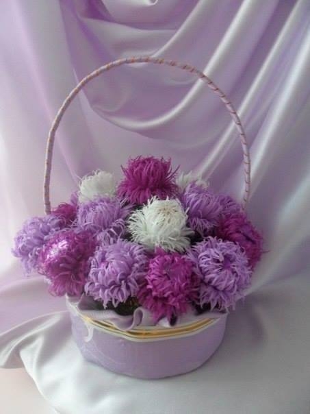 Корзина с астрами.МК.