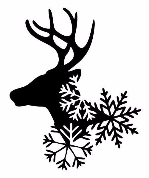 Трафареты на окна Новогодний олень Трафареты на окна Новогодний олень