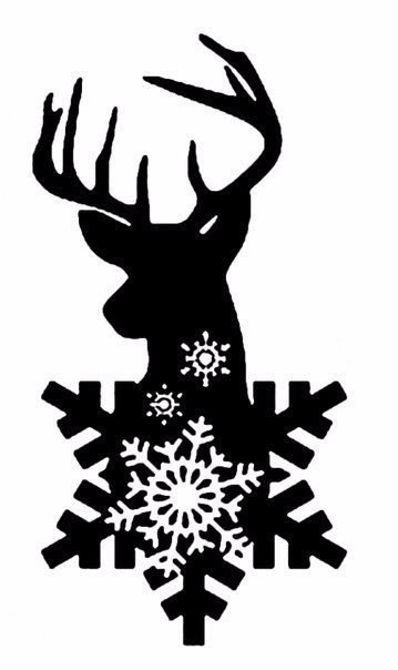 Трафареты на окна Новогодний олень Трафареты на окна Новогодний олень