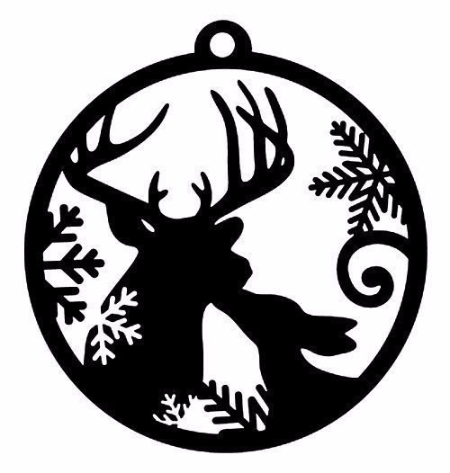 Трафареты на окна Новогодний олень Трафареты на окна Новогодний олень