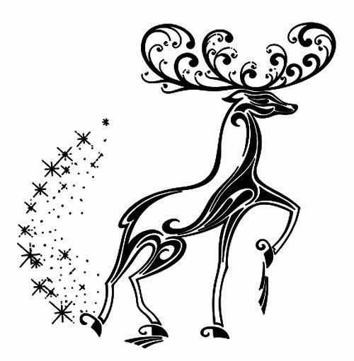 Трафареты на окна Новогодний олень Трафареты на окна Новогодний олень