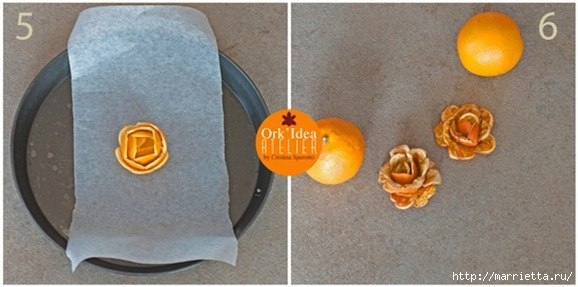 Розочки из апельсиновых и мандариновых корок