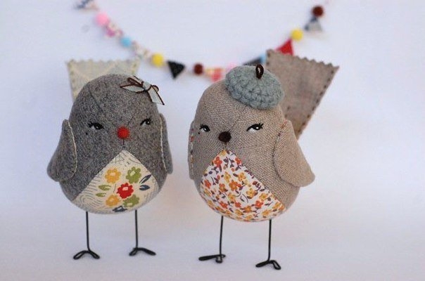 Милые воробушки для декора