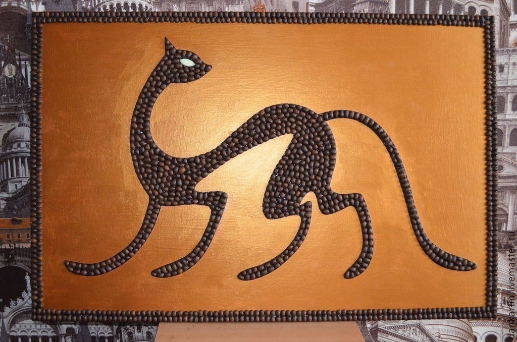 Ароматные картины из кофейных зерен.