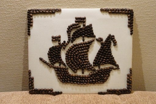 Ароматные картины из кофейных зерен.