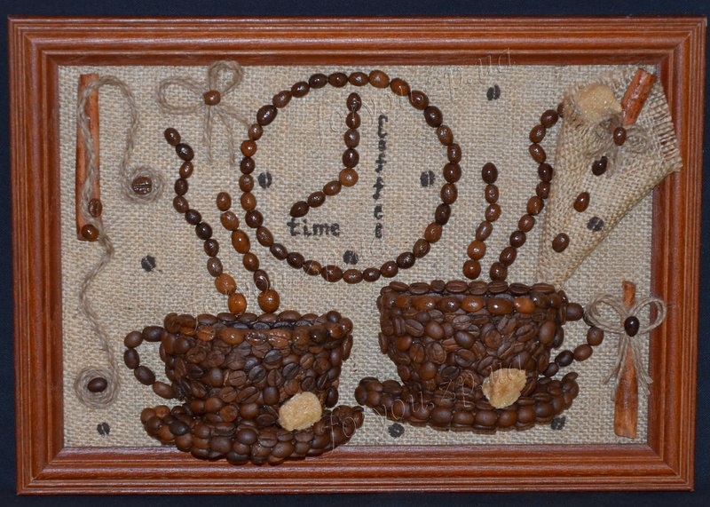 Ароматные картины из кофейных зерен.
