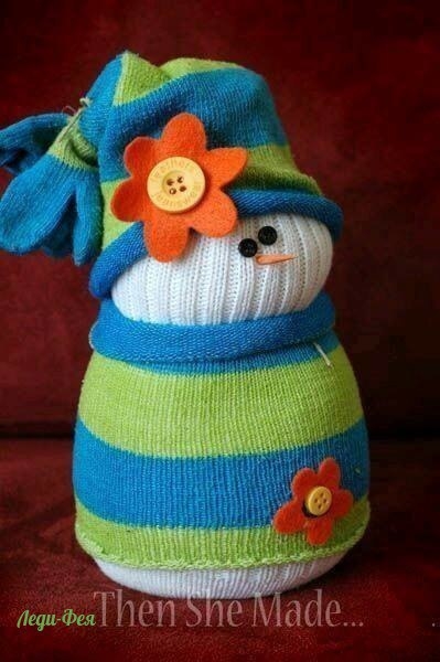 Снеговички из носков. Снеговички из носков.