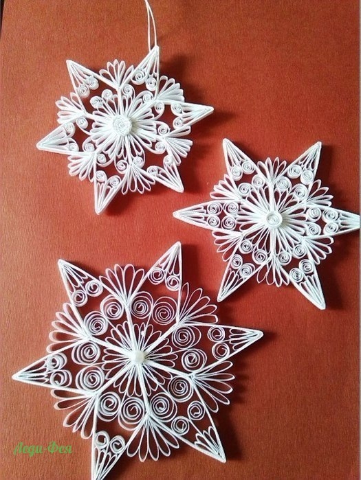 Очарование снежинок в технике квиллинг