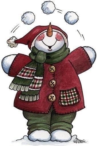 Забавные снеговички. Картинки для творчества.