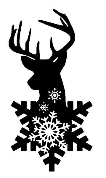 Вытынанки на окна Новогодний олень Вытынанки на окна Новогодний олень