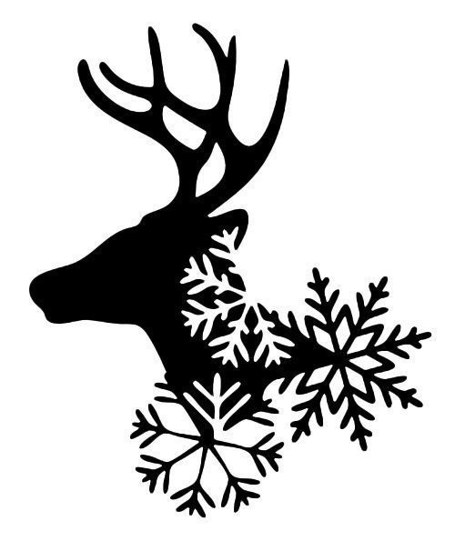 Вытынанки на окна Новогодний олень Вытынанки на окна Новогодний олень