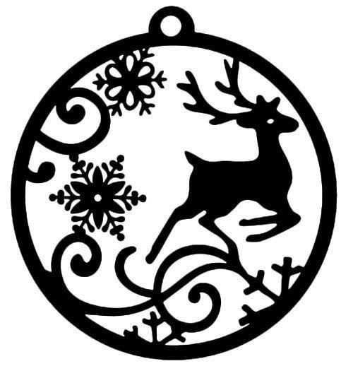 Вытынанки на окна Новогодний олень Вытынанки на окна Новогодний олень