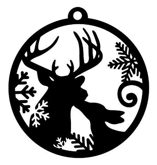 Вытынанки на окна Новогодний олень Вытынанки на окна Новогодний олень