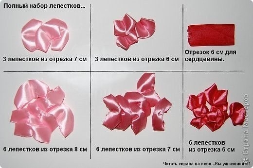 МК Роза трехцветка. Цветы из ленты.