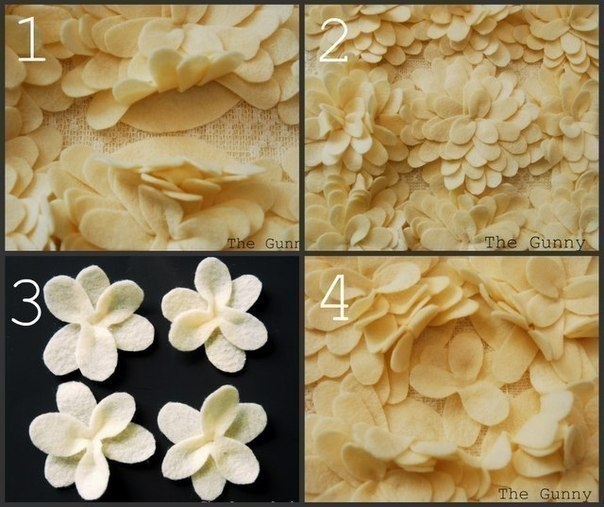 Подушка с объемными цветами.