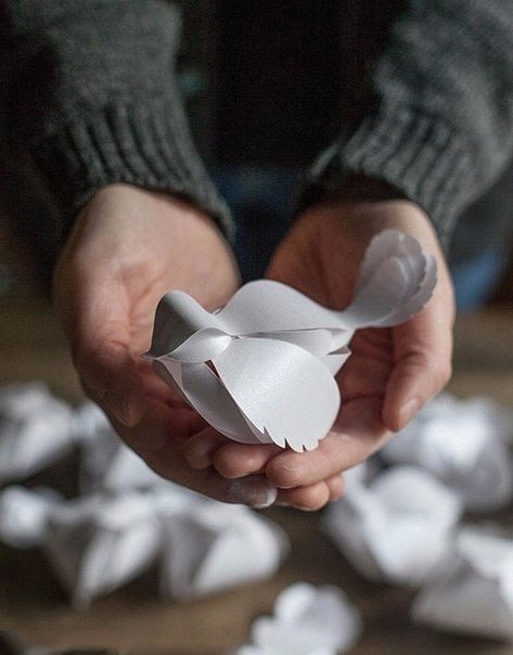 Восхитительные птички из бумаги + шаблон