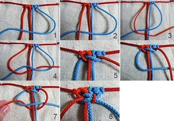 Браслеты. Квадратный узел. Мастер-класс.