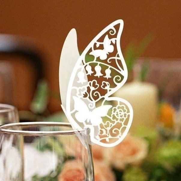 Карточки на бокалы Бабочки