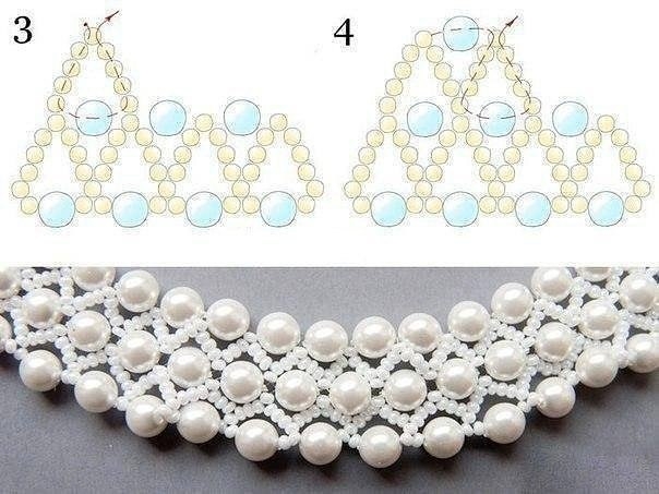 Схема строгого ажурного колье.