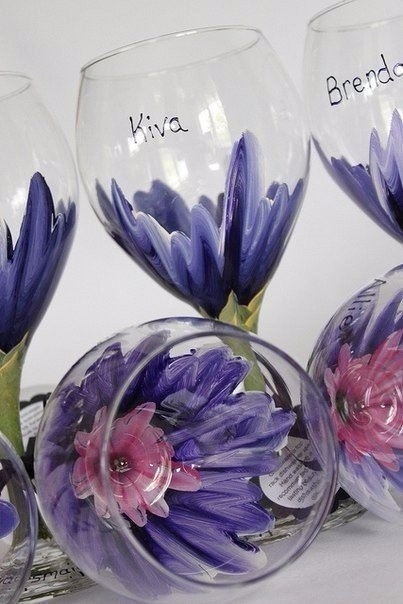 Расписные бокалы. Идеи