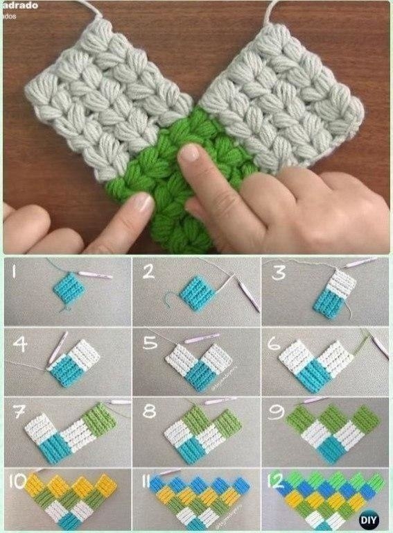 Плед пышными столбиками