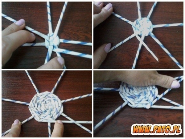 Плетем вазочку из газетных трубочек. Мастер-класс.