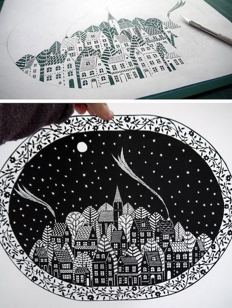 Невероятные фигуры, вырезанные из единого листа бумаги