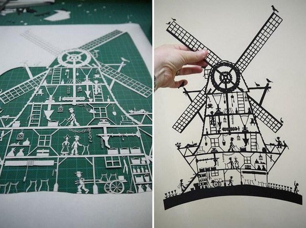 Невероятные фигуры, вырезанные из единого листа бумаги