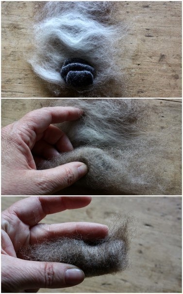 Ковёр из валяных камушков