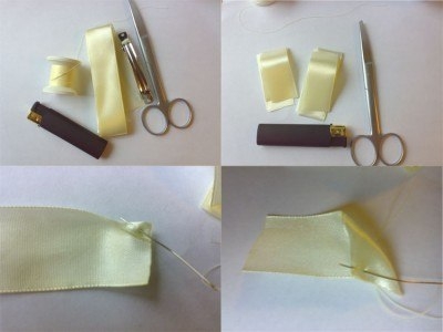 Как сделать заколку с розами в технике Цумами Канзаши