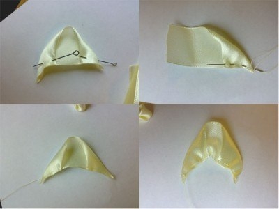 Как сделать заколку с розами в технике Цумами Канзаши