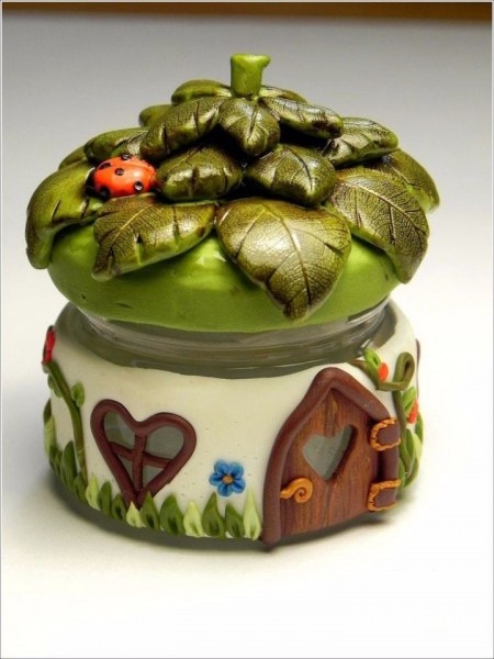 Сказочные домики из банок и полимерной глины