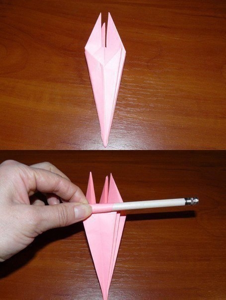 Корзина с лилиями. Оригами.