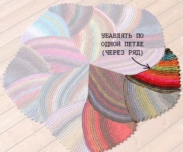 Красивый коврик звезда спицами