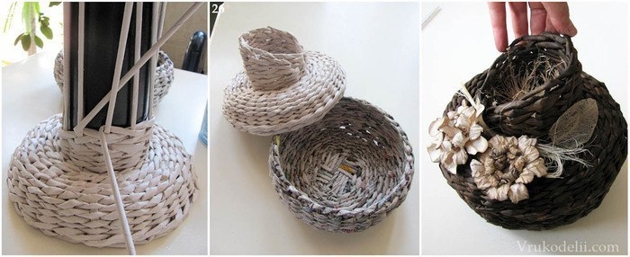 Шкатулка из газет