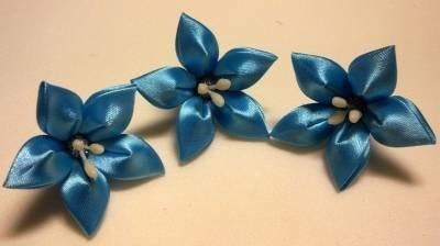 МК Цветок канзаши с острыми лепестками