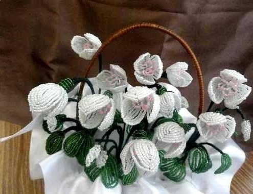 МК Подснежники из бисера