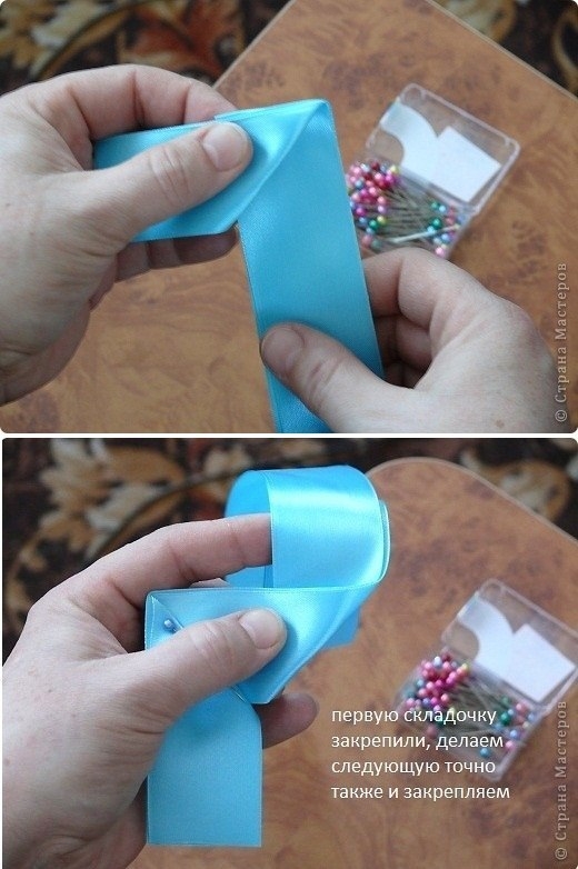 МК Цветы из лент