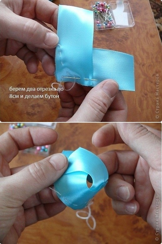 МК Цветы из лент