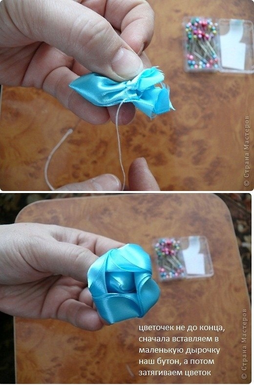 МК Цветы из лент